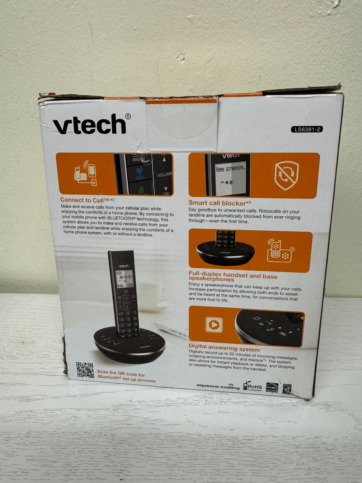 VTech LS6381-2 Bluetooth Speaker &amp; DECT 6.0 Cordless Handset (Brand New)