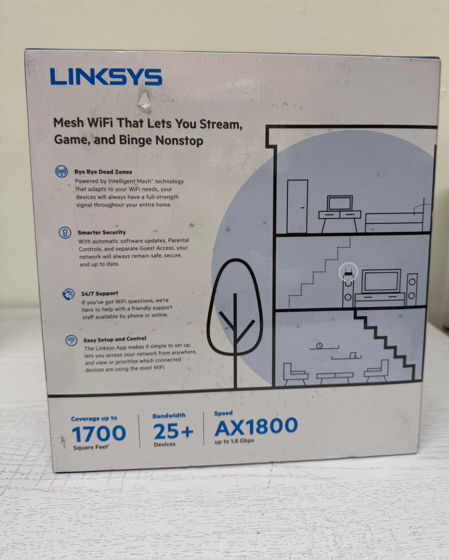 Linksys MR7320-RM2 AX1800 MAX-Stream Mesh Wi-Fi 6 Router (Brand New)