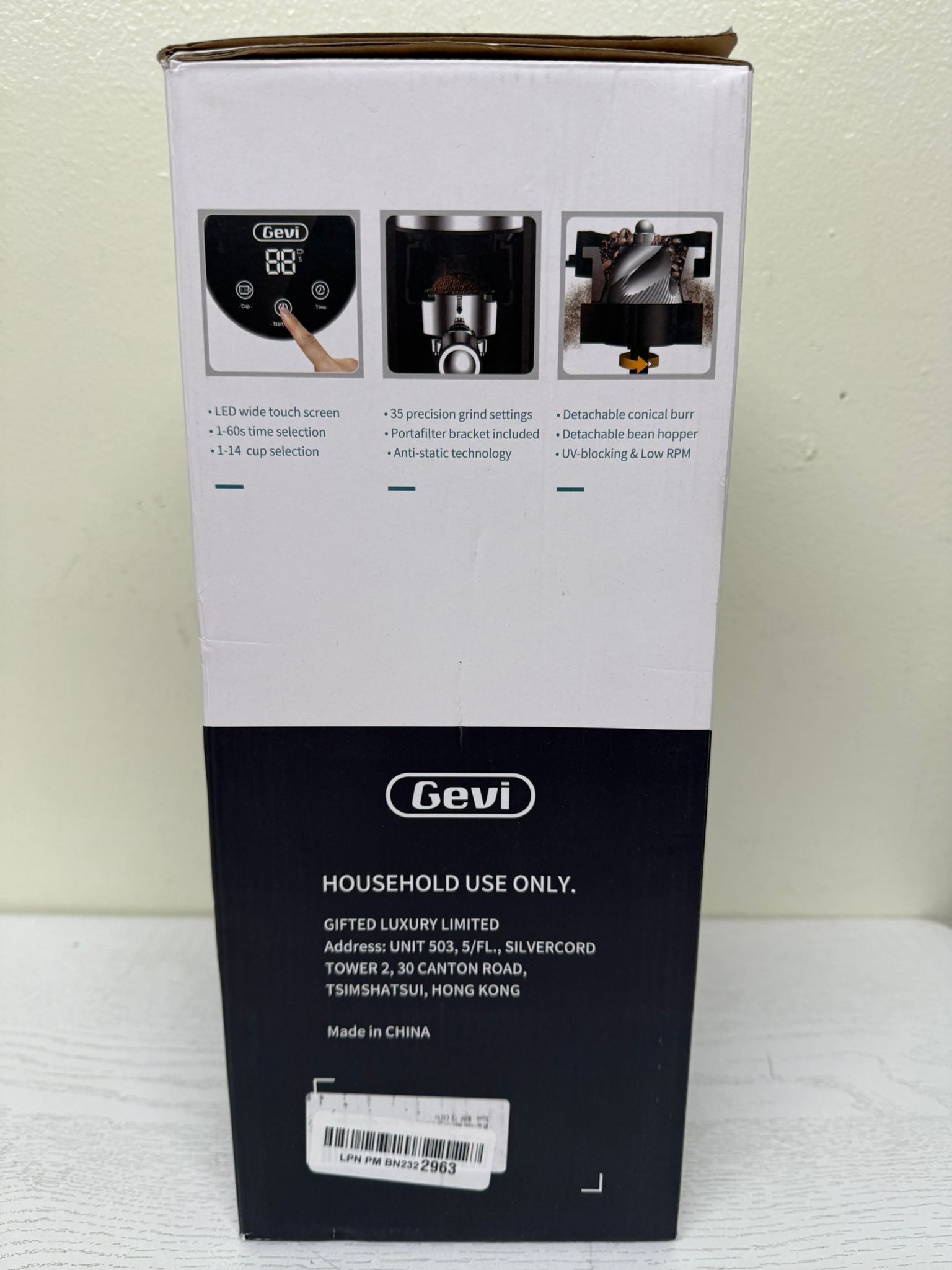 Gevi Burr Coffee Grinder – 35 Precise Settings Burr Mill (Open Box)