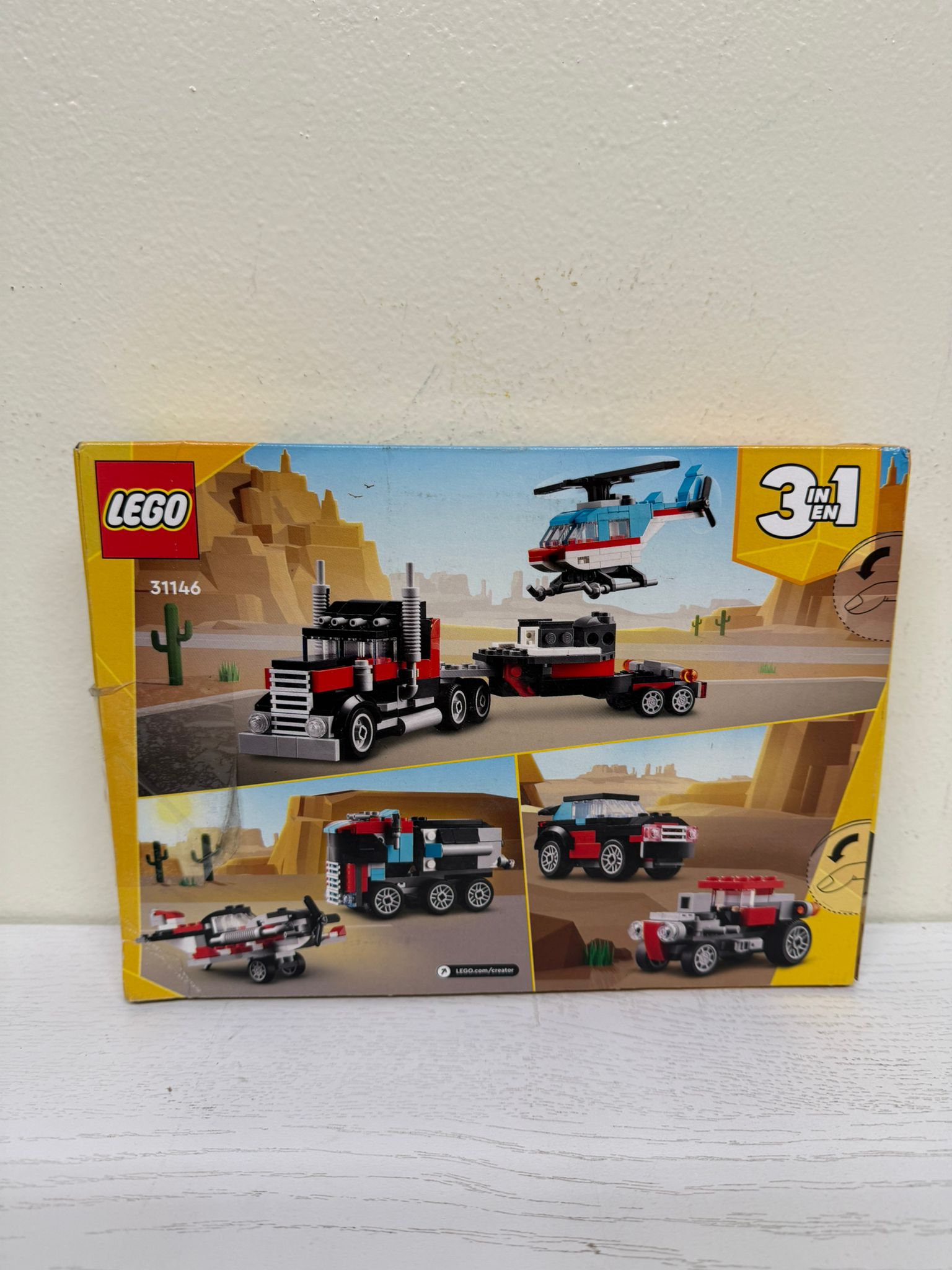 LEGO Creator 3-in-1 Flatbed Truck with Helicopter Toy (31146) (Brand New)