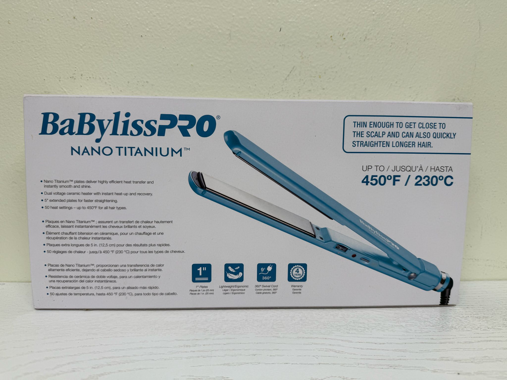 BaBylissPRO Nano Titanium Flat Iron Hair Straightener (Brand New)