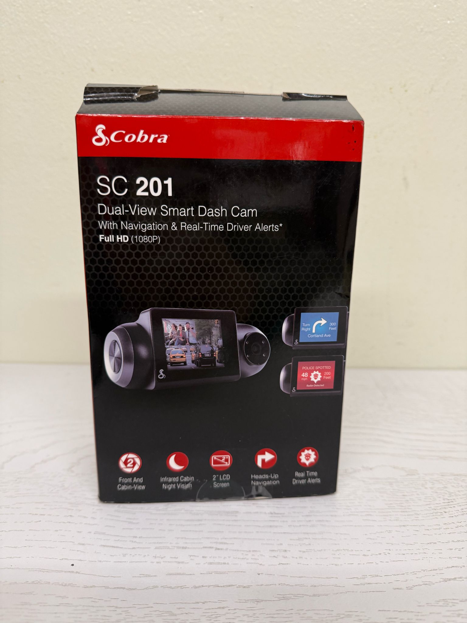 Cobra Smart Dash Cam with Interior Cam (SC 201) (Brand New)