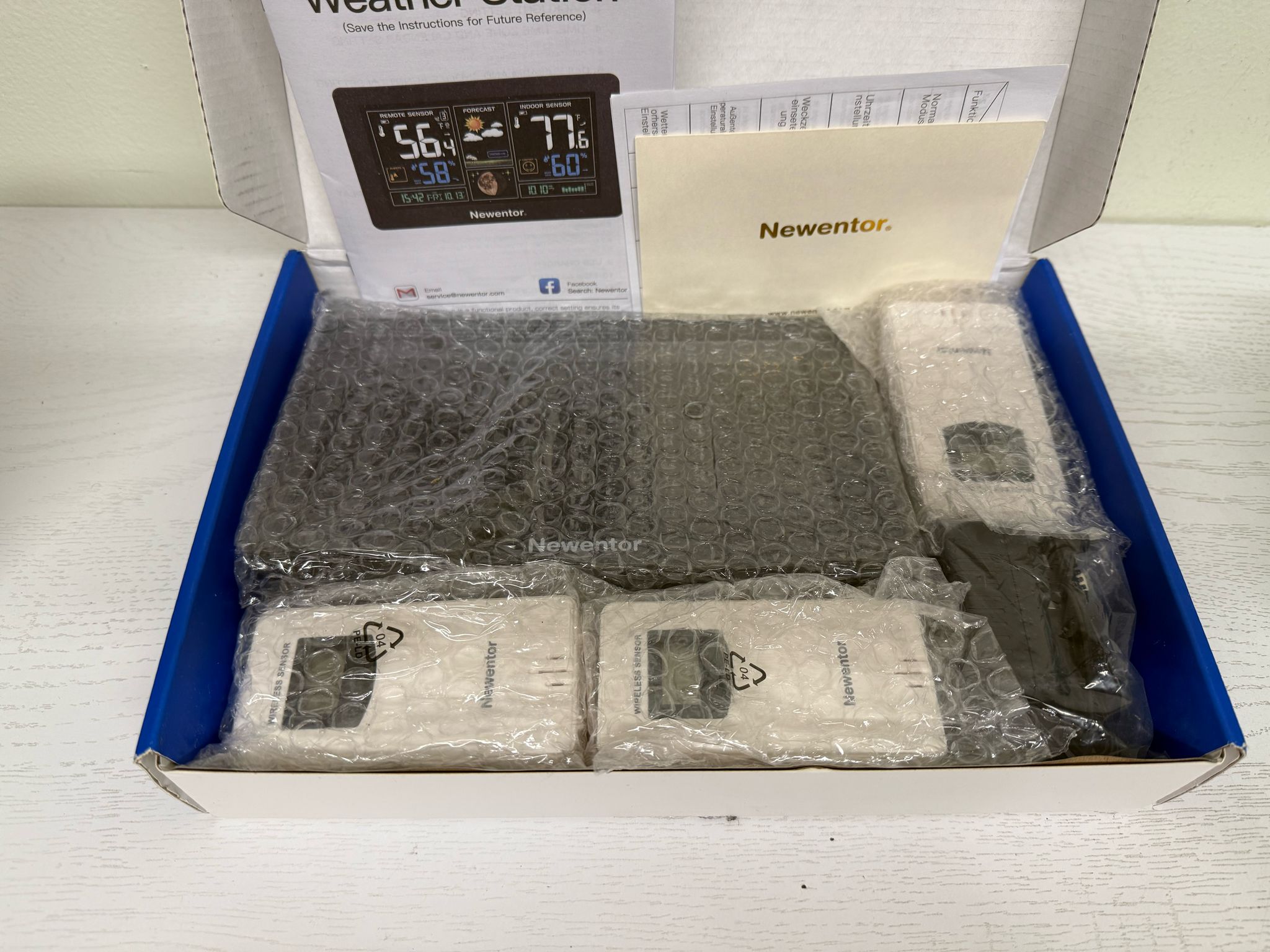 Newentor Weather Station Wireless Indoor/Outdoor Multiple Sensors (Brand New)