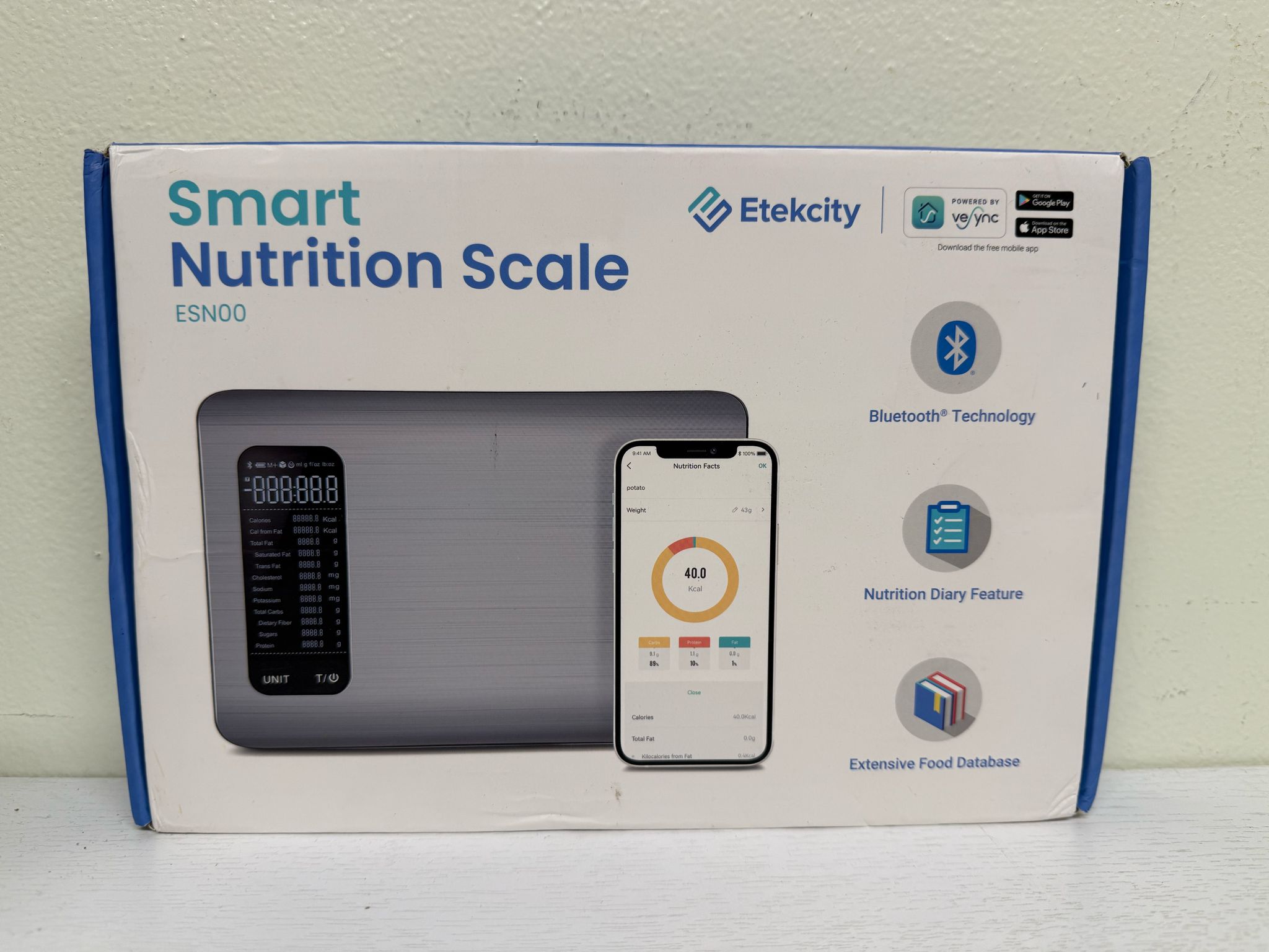 Etekcity Smart Food Kitchen Scale with Nutritional Calculator (Brand New)