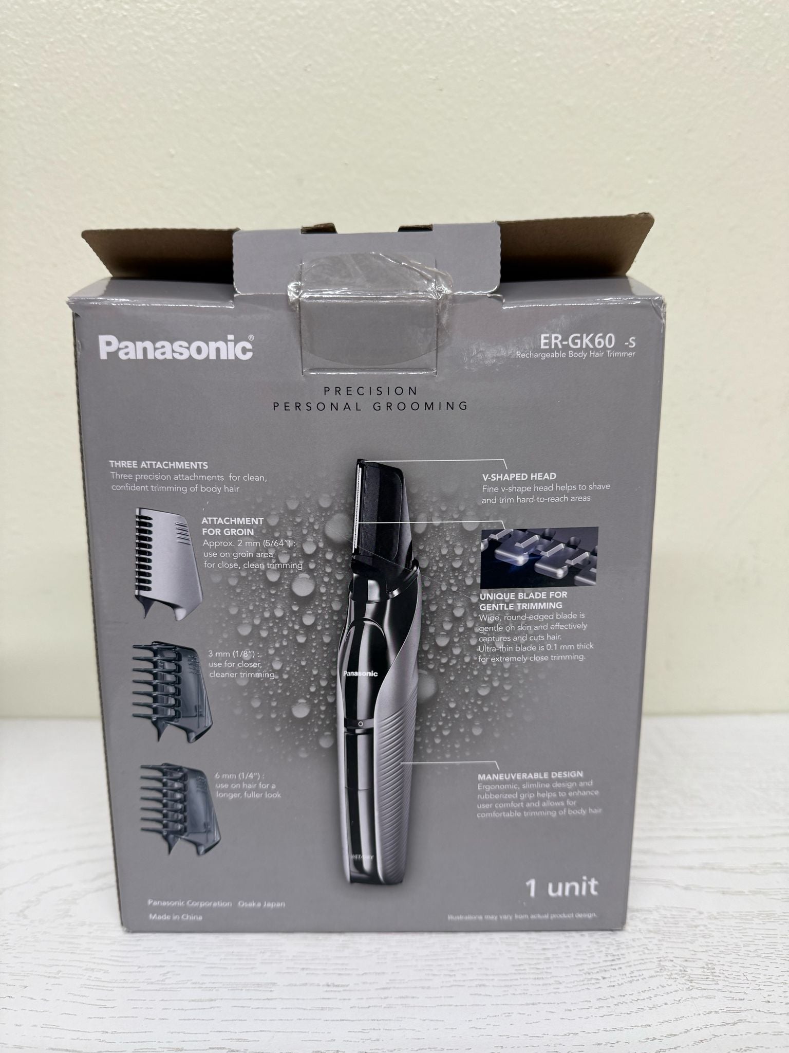 Panasonic Body Hair Trimmer for Men, ER-GK60-S (Silver) (Open Box)