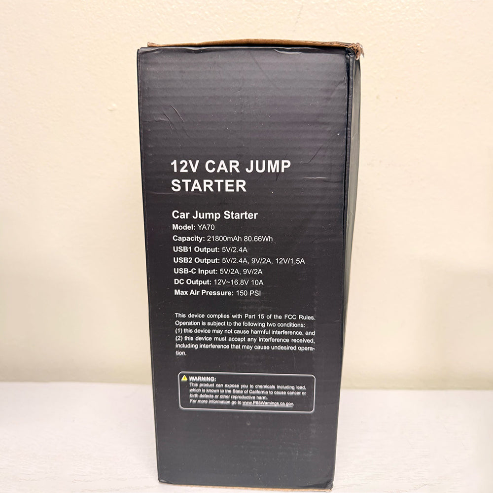 YaberAuto YA70 8-in-1 Car Jump Starter – 4500A, 21800mAh, Air Compressor & Power Bank ( Lightly Used)