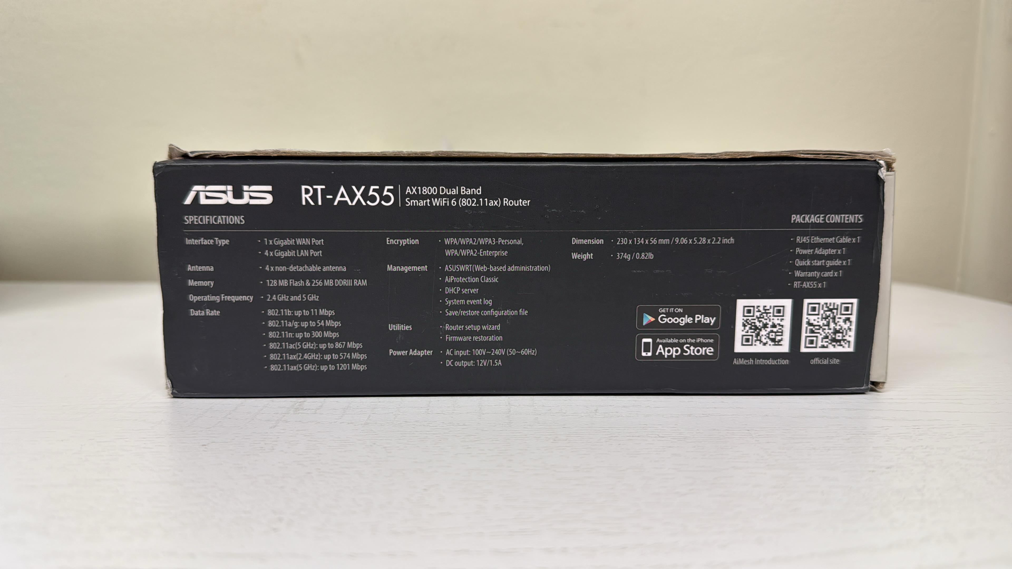 ASUS RT-AX55 AX1800 Dual Band WiFi 6 Gigabit Router (Lightly Used)