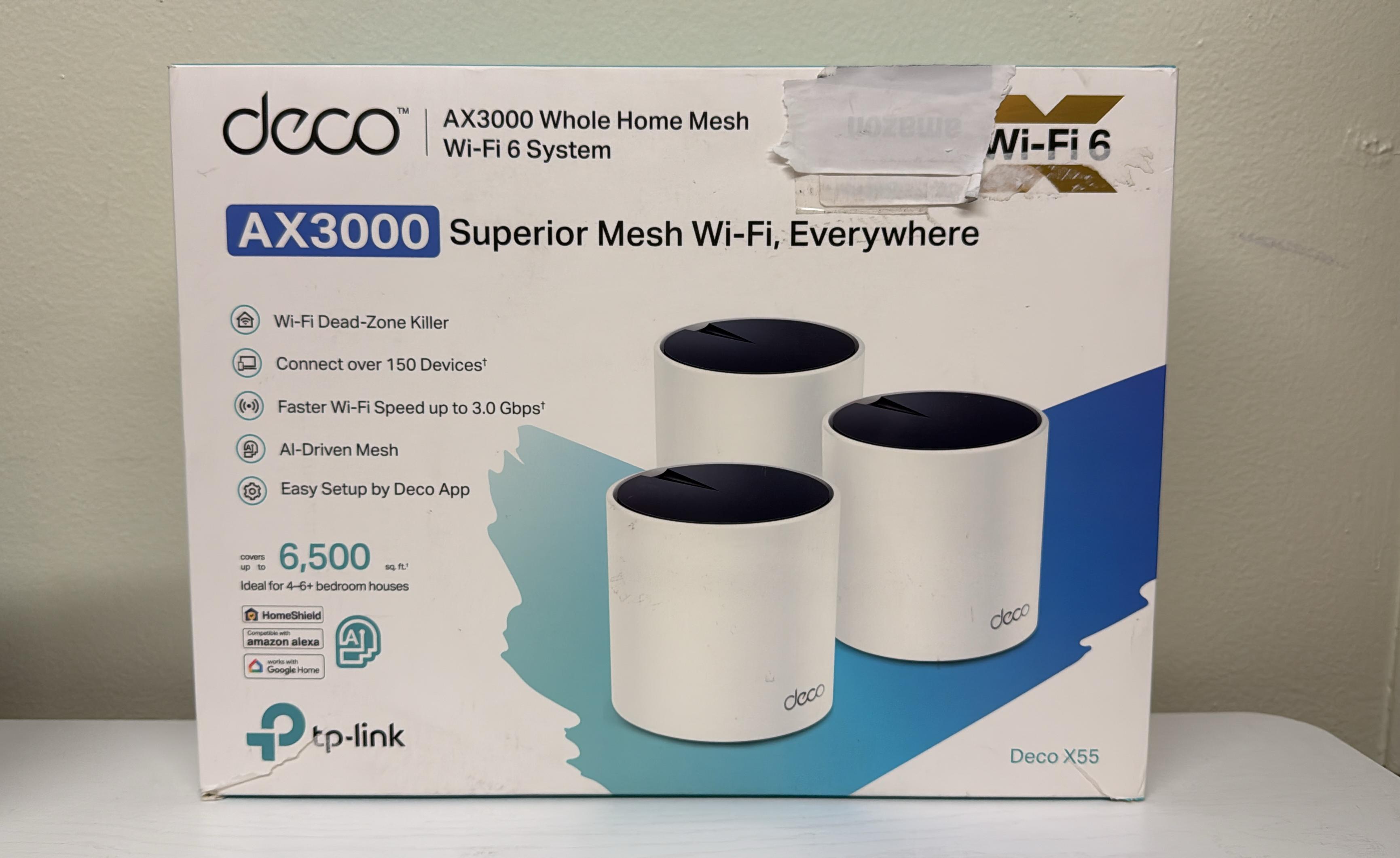 TP-Link Deco AX3000 WiFi 6 Mesh System (Deco X55) – 3-Pack (Open Box)