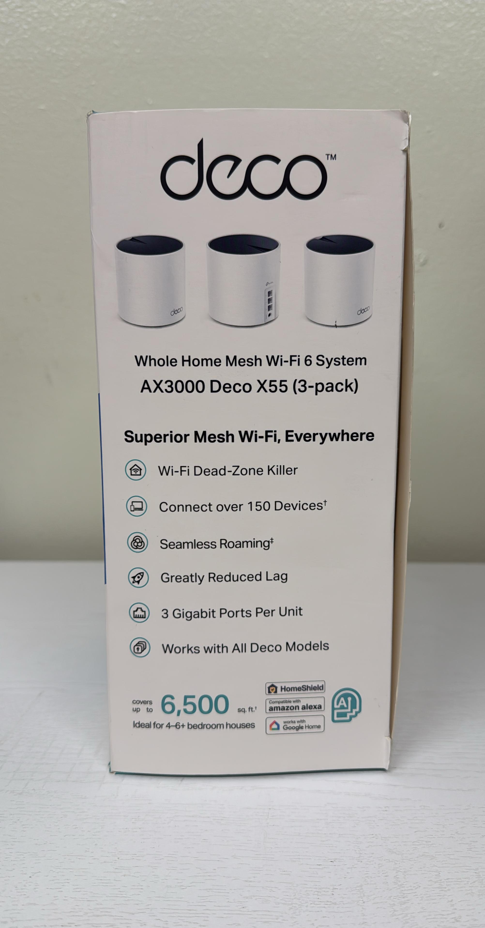 TP-Link Deco AX3000 WiFi 6 Mesh System (Deco X55) – 3-Pack (Open Box)