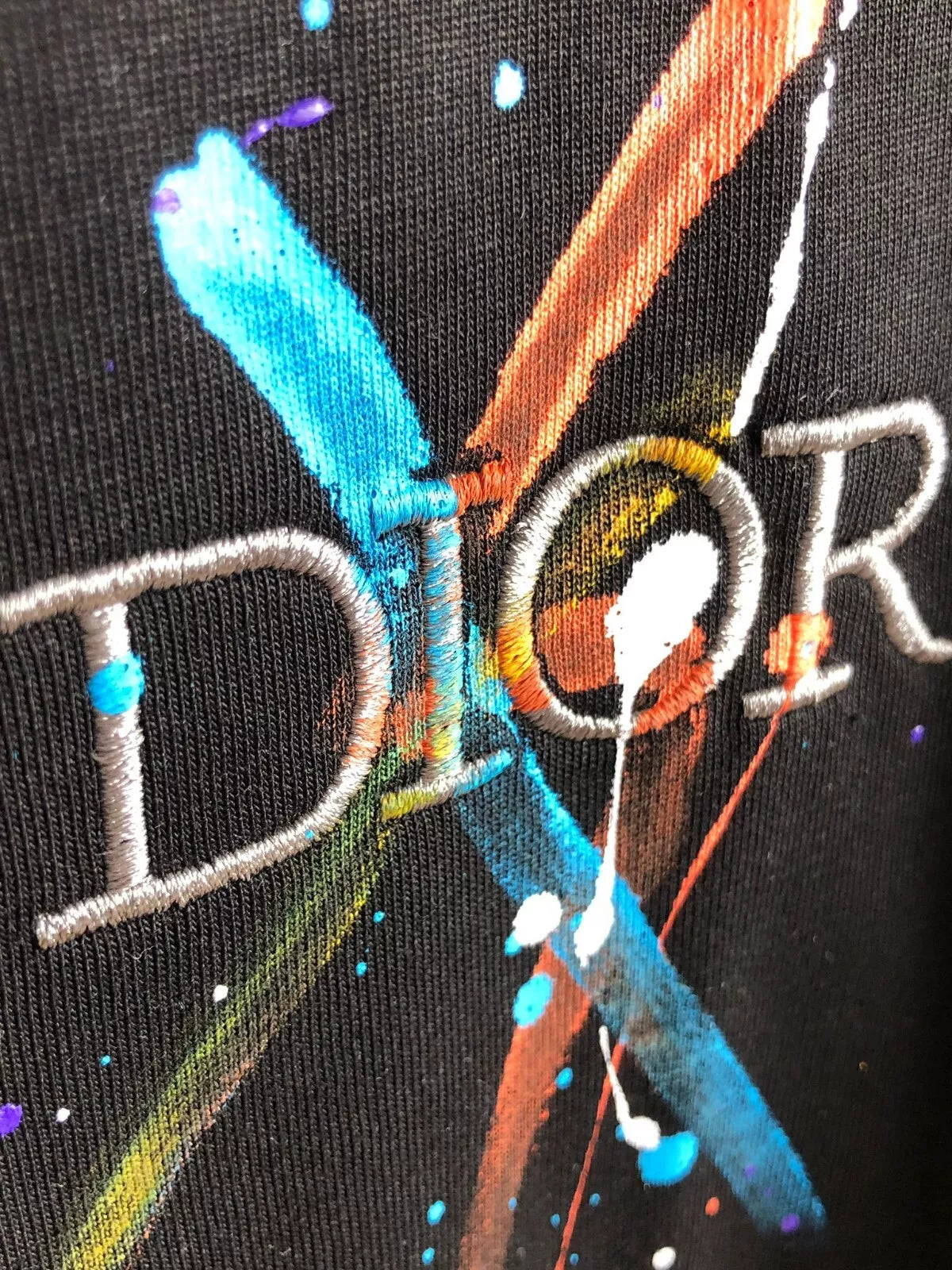 Dior Men T shirt Designer Logo Embroidered Size XL