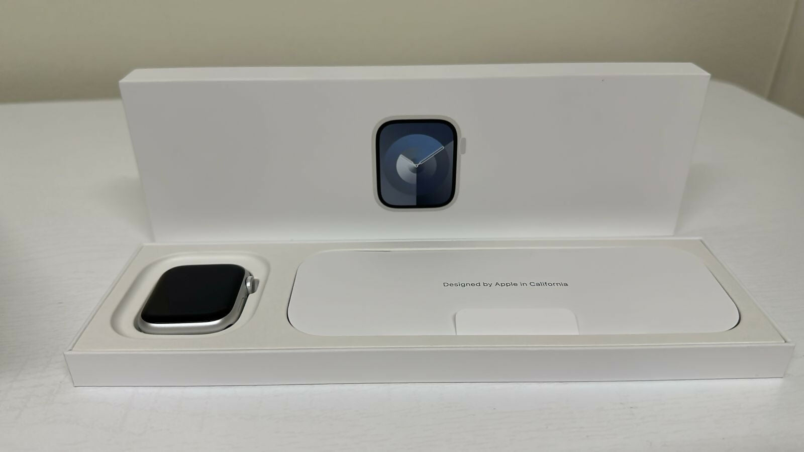 Apple Watch Series 9 - 41mm Silver Aluminum with Storm Blue Sport Band (S/M) - GPS (Open Box)