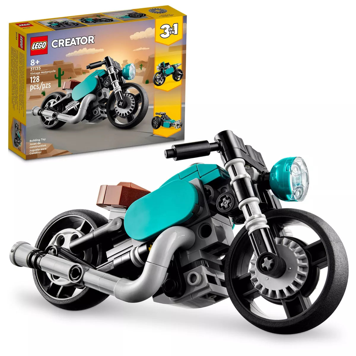 LEGO Creator 3-in-1 Vintage Motorcycle Building Toy (31135) (Brand New)