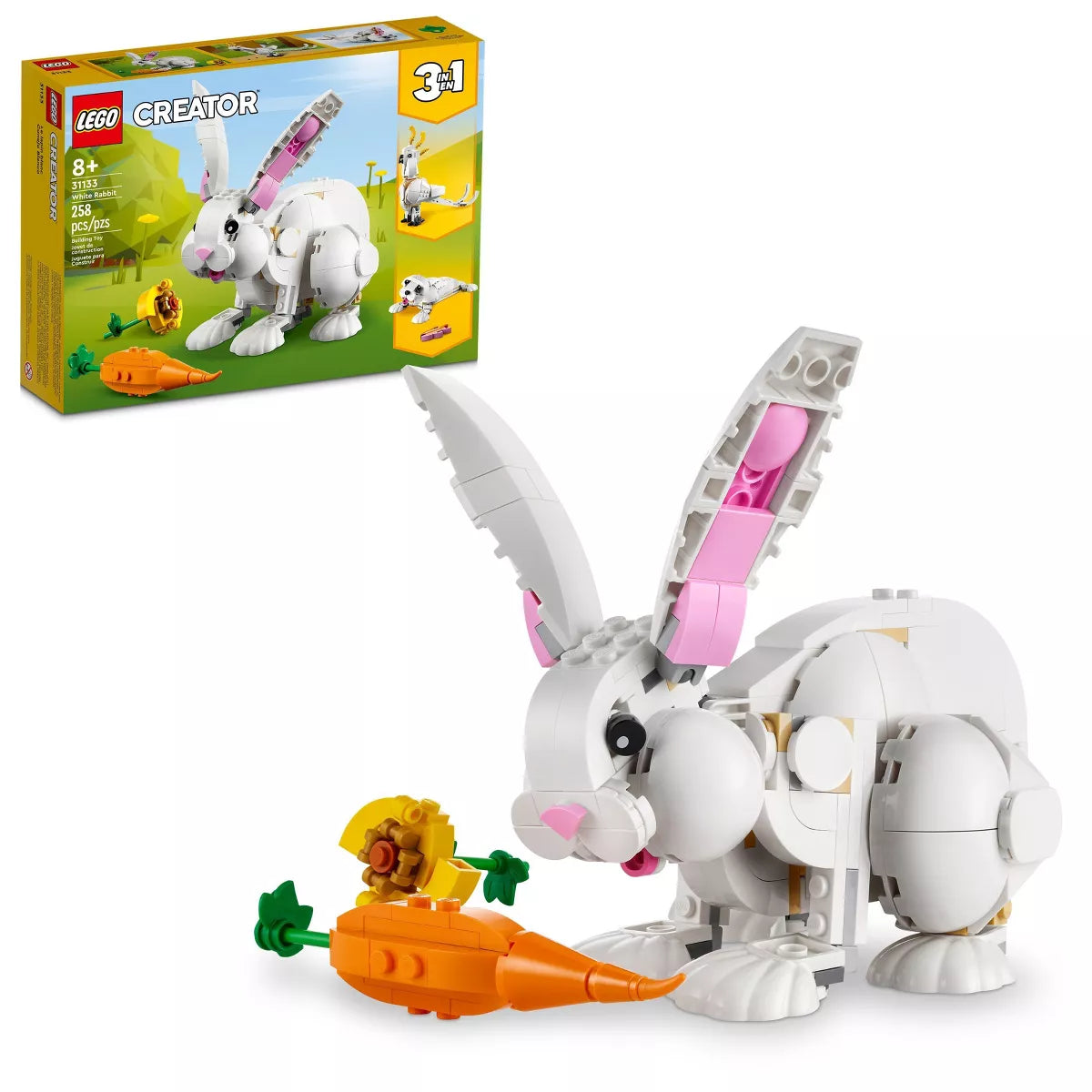 LEGO Creator 3-in-1 White Rabbit Toy Animal Figures Set (31133) (Open Box)