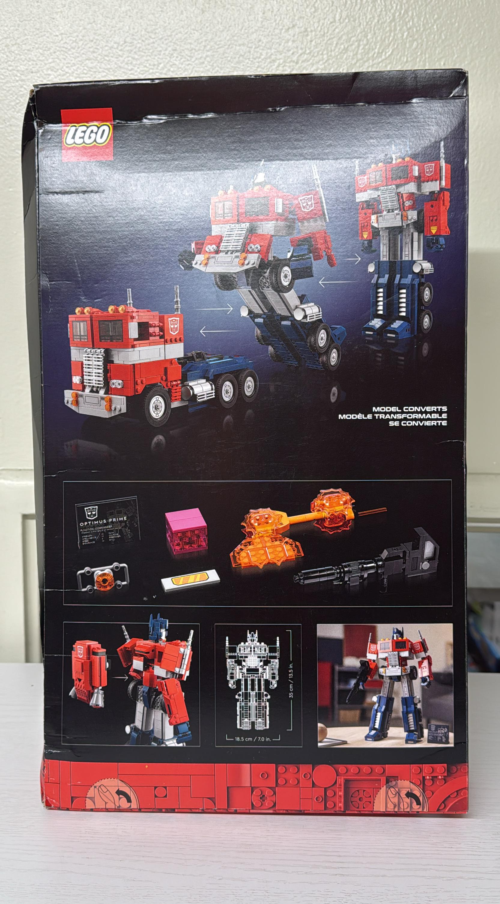 LEGO Icons Optimus Prime, Transformers Robot Model Set 10302 (Brand New)