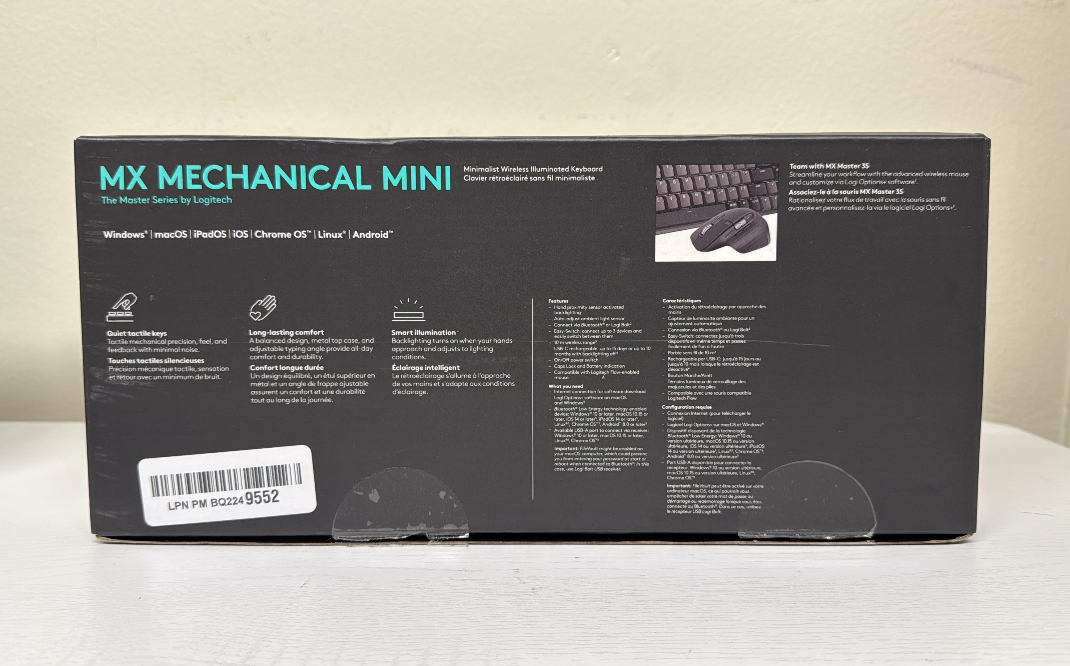 Logitech MX Mechanical Mini Wireless Illuminated Keyboard - Clicky Switches, Backlit, Bluetooth, USB-C (Lightly Used)