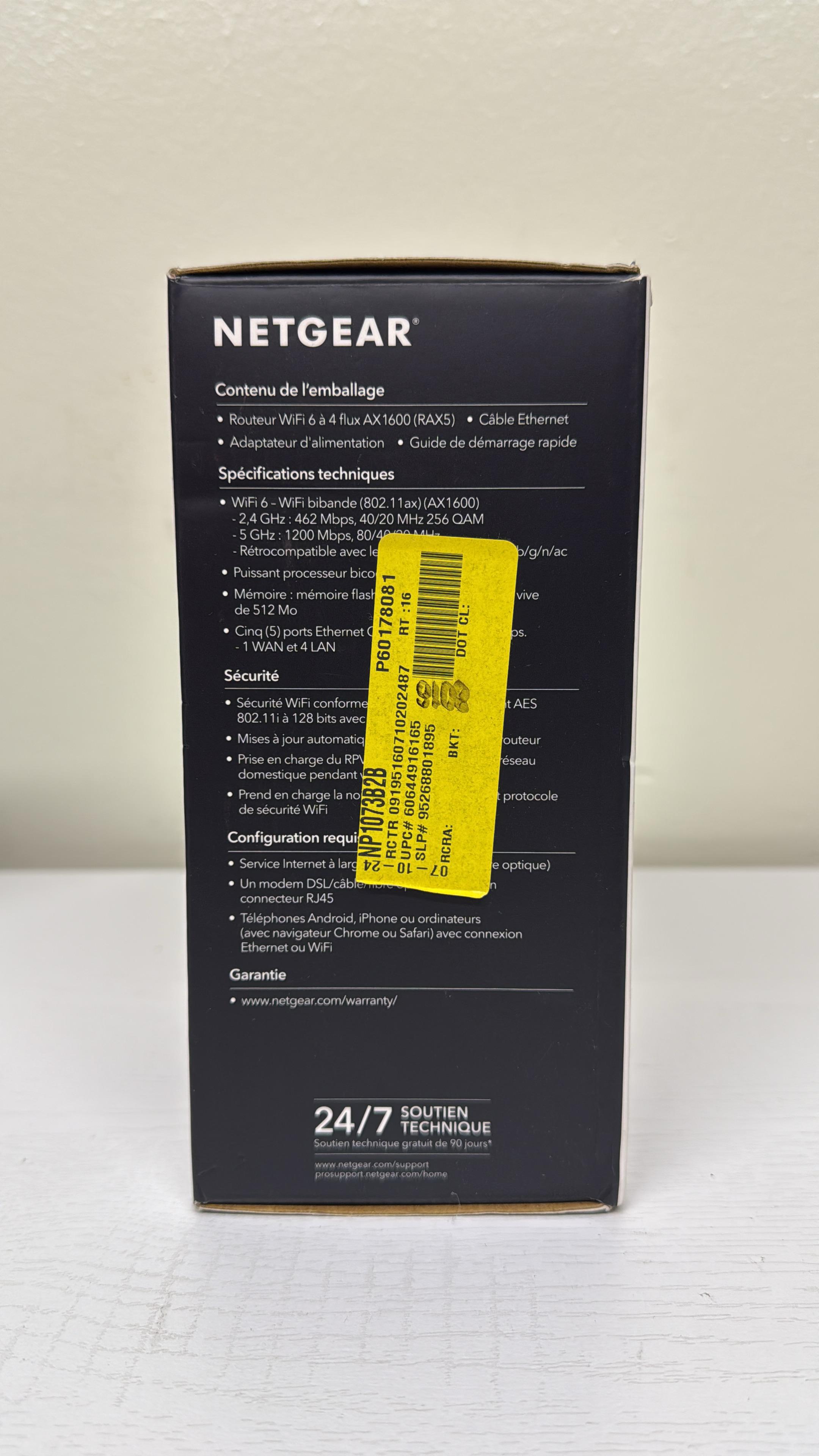 NETGEAR AX1600 4-Stream Dual-Band Wi-Fi 6 Router - Black (Open Box)