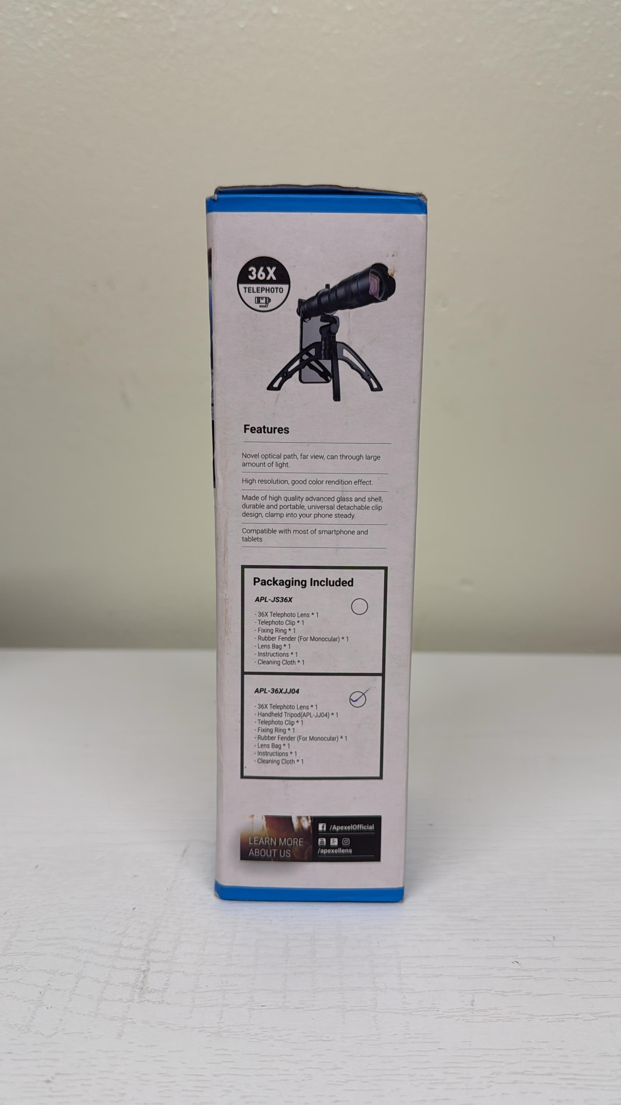 Apexel High Power 36X HD Telephoto Lens with Phone Tripod (Lightly Used)