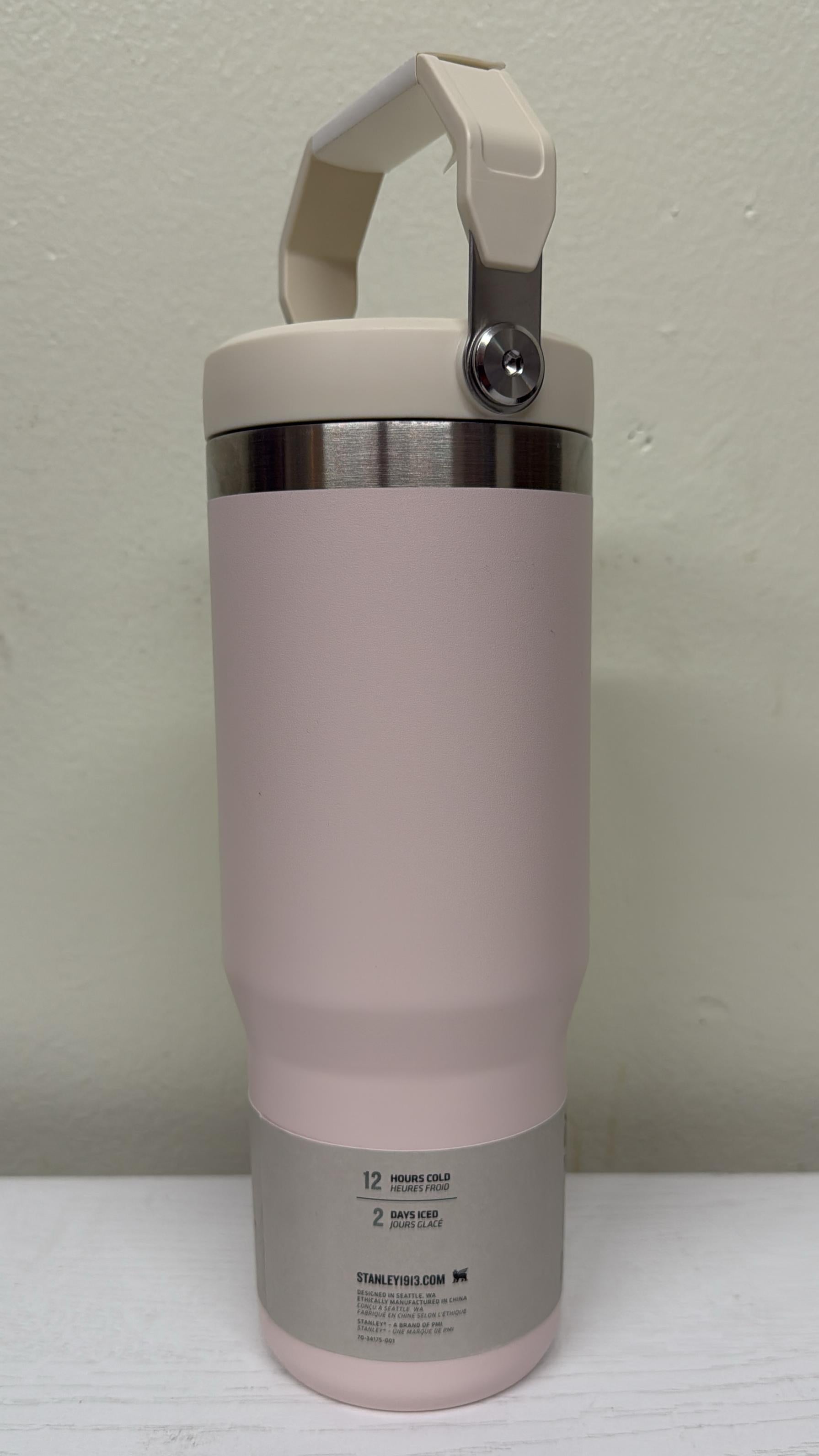 Stanley IceFlow Stainless Steel Tumbler with Straw - Rose Quartz (Open box)