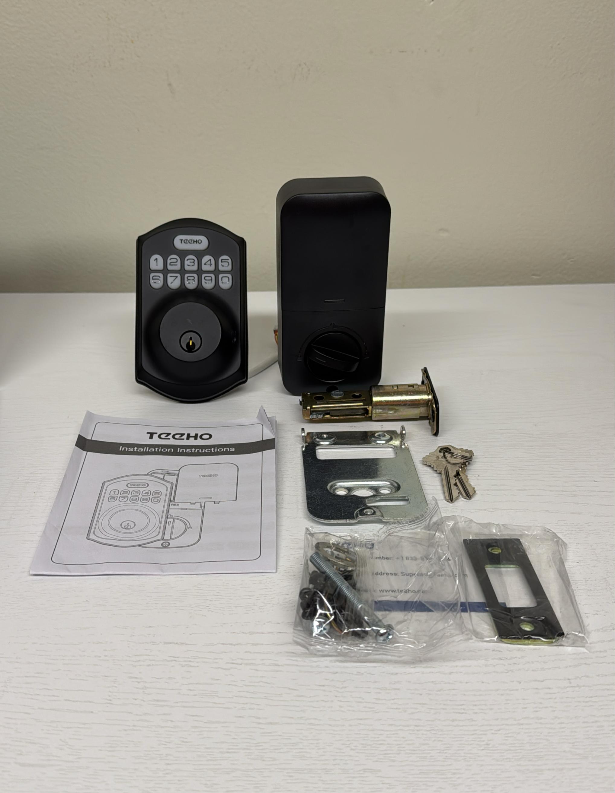 TEEHO TE001 Keyless Entry Door Lock with Keypad - Matte Black (Lightly Used)